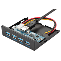 USB-концентратор на передней панели/ Front panel 3.5" Hiper for PC case, 4 x USB 3.0 HUBs (IFP3-U34)