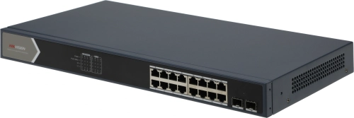 Коммутатор Hikvision DS-3E0518P-E/M(B) (L2) 16x1Гбит/с 2SFP 16PoE 125W неуправляемый