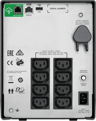 APC Smart-UPS C 1000VA/ 600W, 230V, Line-Interactive, LCD (REP. SMC1000I), 1 year warranty (SMC1000IC) фото 4