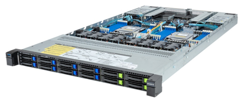 *Серверная платформа GIGABYTE 1U rack AMD EPYC Max CPU 2 USB 3.2 DDR5 Количество слотов памяти 24 1600 Вт 4x2.5