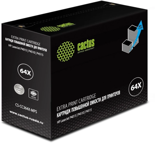 Картридж лазерный Cactus CS-CC364X-MPS CC364XX черный (30000стр.) для HP LJ P4015/P4515