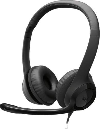 Наушники с микрофоном Logitech H390 черный 1.9м накладные USB оголовье (981-000485)