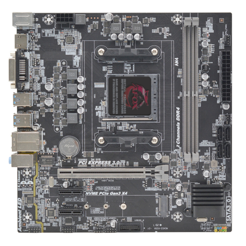 AFOX Motherboard AMD® AMD® B450 AMD Socket AM4, Dual Channel DDR4, Micro-ATX (22 x 23 cm) (B450-MA-V2)