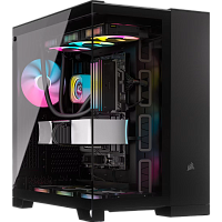 Корпус без блока питания/ Case Corsair iCUE LINK 6500X RGB, Midi-Tower, TG, 3x120mm RGB, 4xUSB-A 3.2, 1xUSB 3.2 Type-C, E-ATX, ATX, mATX, mITX Black (CC-9011269-WW)