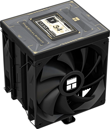 Устройство охлаждения(кулер) Thermalright Burst Assassin Vision 120 Soc-AM5/AM4/1200/1700/1851 черный 4-pin 25.6dB Al+Cu LCD Ret (BA120-VISION-BL)