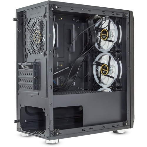 Exegate EX294383RUS Корпус Minitower ExeGate Mistery R3 (mATX, без БП, 2*USB+1*USB3.0, аудио, черный, 4 вент. 12см с RGB подсветкой, боковая панель - закаленное стекло) фото 2
