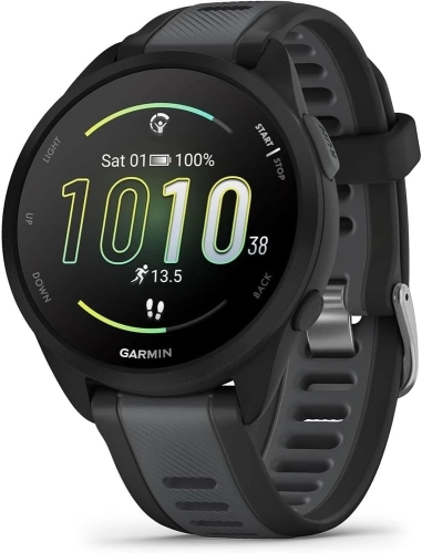 Смарт-часы Garmin Forerunner 165 30.4мм 1.2 AMOLED корп.черный рем.черный разм.брасл.:126-203мм (010-02863-20)