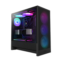 Корпус без блока питания/ Case NZXT H5 Flow RGB, Midi-Tower, TG, 3x120mm RGB + 1x120mm, 1xUSB-A 3.2 + 1xUSB-C 3.2, E-ATX, ATX, mATX, mITX Black (CC-H52FB-R1)