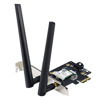 Адаптер беспроводной связи ASUS PCE-AX1800 / EU (90IG07A0-MO0B00) (463849) >PCIe x1 WiFi 6 (802.11ax). Bluetooth 5.2, WPA3 network security, OFDMA and MU-MIMO, (Wi-Fi -> PCIe, BT 5.2 -> USB 2.0 header)
