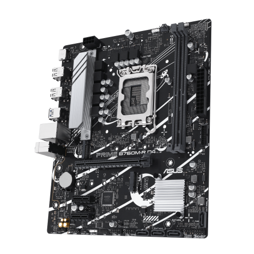 Материнская плата ASUS PRIME B760M-R D4, LGA1700, B760, 2*DDR4, 4*SATA, 2*M.2, 4*USB 3.2, 4*USB 2.0, 1*PCIx16, 2*PCIx1, HDMI, mATX (90MB1HA0-M0EAY0) фото 3