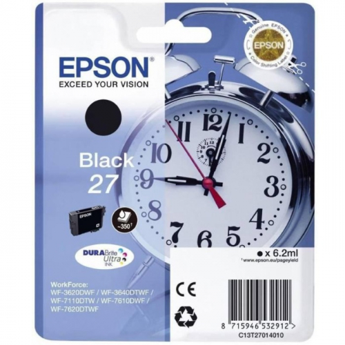 Картридж струйный Epson C13T27014022, черный, 350 стр., для WF7110/7610/7620