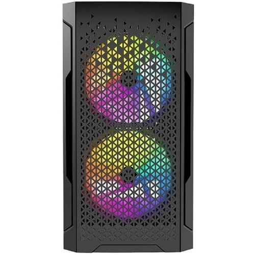 Powercase CMIMZB-L3 Корпус Mistral Micro Z3B Mesh LED, Tempered Glass, 2x 140mm + 1х 120mm 5-color fan, чёрный, mATX (CMIMZB-L3) фото 3