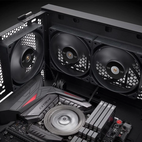 Вентилятор для корпуса Thermaltake Toughfan 12 Pro 120х120x25 черный 4-pin 22.6дБ (упак.:2шт) (CL-F159-PL12BL-A) Ret фото 5