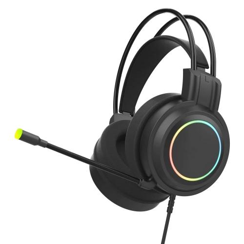 Perfeo игровая гарнитура RGF EARTH черная 1,8 м, разъем 3,5 мм (4 pin) и USB (LED), переходник (PF_C3925)