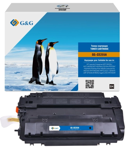 Картридж G&G GG-CE255A черный (6000стр.) для HP LJ Enterprise MFP M525c/P3015n/LJ Pro M521dn MFP/M521dw MFP