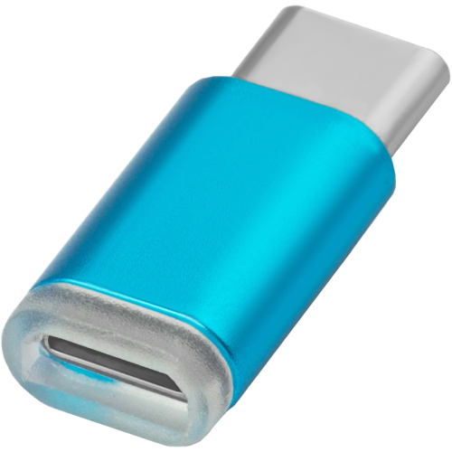 Greenconnect Переходник USB Type C на micro USB 2.0, M/F, Greenconnect, голубой, GCR-UC3U2MF-BL