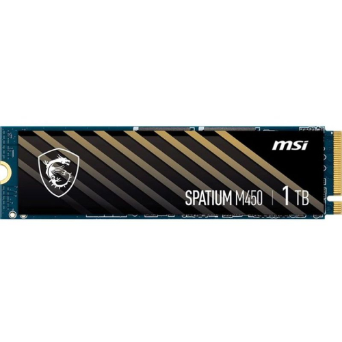 MSI SSD SPATIUM M450, 1000GB, M.2(22x80mm), NVMe, PCIe 4.0 x4, 3D TLC, R/W 3400/2500, IOPs , TBW 350, DWPD 0.19 (5 лет) (S78-440L0M0-P83)