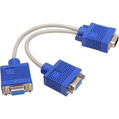 Кабель-разветвитель/ Кабель-разветвитель VGA 1=]2 (1x15M/2 x15F),VCOM, 0.2метра [VVG6530-0.2M]