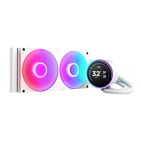 Система жидкостного охлаждения для ПК/ Water Cooling System NZXT Kraken Elite 280 RGB (250W, 280mm, LED temp., White/ Fans: 2x140mm, 98.61CFM, 34.5dBA, 2000RPM/ Pump height 65mm, 2800RPM, Rad thicknes (RL-KR28E-W2)