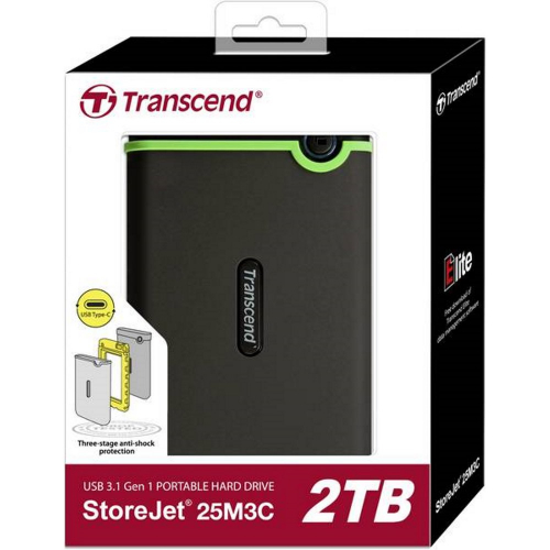 Внешний HDD Transcend StoreJet M3C 2 Тб черно-зеленый (TS2TSJ25M3C) фото 3