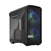 Корпус ПК без блока питания/ Case Fractal Design Torrent Compact RGB TG Light Tint, Midi-Tower, 2x180mm RGB, 2xUSB-A 3.2 + 1xUSB 3.2 Type-C E-ATX, SSI-CEB, ATX, mATX, mITX Black (FD-C-TOR1C-02)