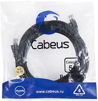Cabeus PC-UTP-RJ45-Cat.5e-5m-BK-LSZH Патч-корд U/ UTP, категория 5е, 2xRJ45/ 8p8c, неэкранированный, черный, LSZH, 5м