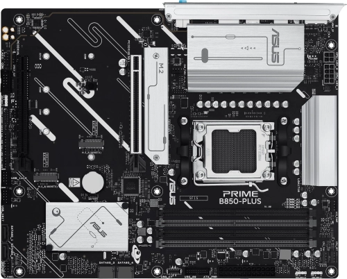 Материнская плата ASUS PRIME B850-PLUS, AM5, B850, 4*DDR5, 4*SATA, 3*M.2, 5*USB 3.2, 2*USB 2.0, Type-C, 5*PCIx16, DP+HDMI, ATX