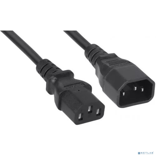 Кабель питания Filum ПВС-АП 3x1.0 С13 - C14, 220/ 250В, 10А, чёрный, 3м (FL-PC-C13/C14-C-3.0-BK)