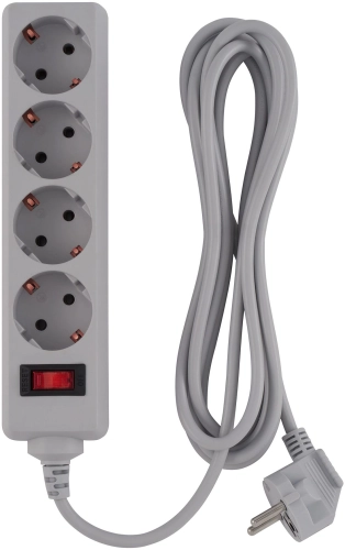 Сетевой фильтр Buro 400SL-3-G 3м (4 розетки) серый (пакет ПЭ) фото 3
