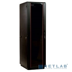 Шкаф телекоммуникационный напольный 42U (600x800) дверь стекло, цвет чёрный (ШТК-М-42.6.8-1ААА-9005)