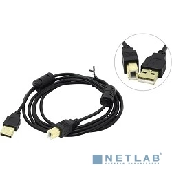 Exegate EX138946RUS Кабель USB 2.0 A-->B 1.8м Exegate 2 фильтра, позолоченные контакты