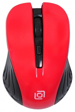 Мышь Оклик 545MW черный/красный оптическая (1600dpi) беспроводная USB для ноутбука (4but) (368631)