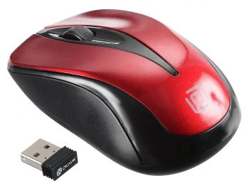 Мышь Оклик 675MW черный/красный оптическая (800dpi) беспроводная USB для ноутбука (3but) (1025919)