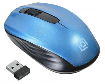 Мышь Оклик 475MW черный/синий оптическая (1000dpi) беспроводная USB для ноутбука (3but) (945833)